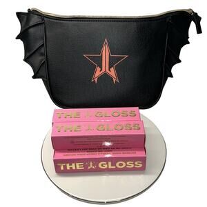 JEFFREE STAR BUNDLE Makeup bag &5 Lip Gloss Let Me Be Perfectly Clear Pure Shine